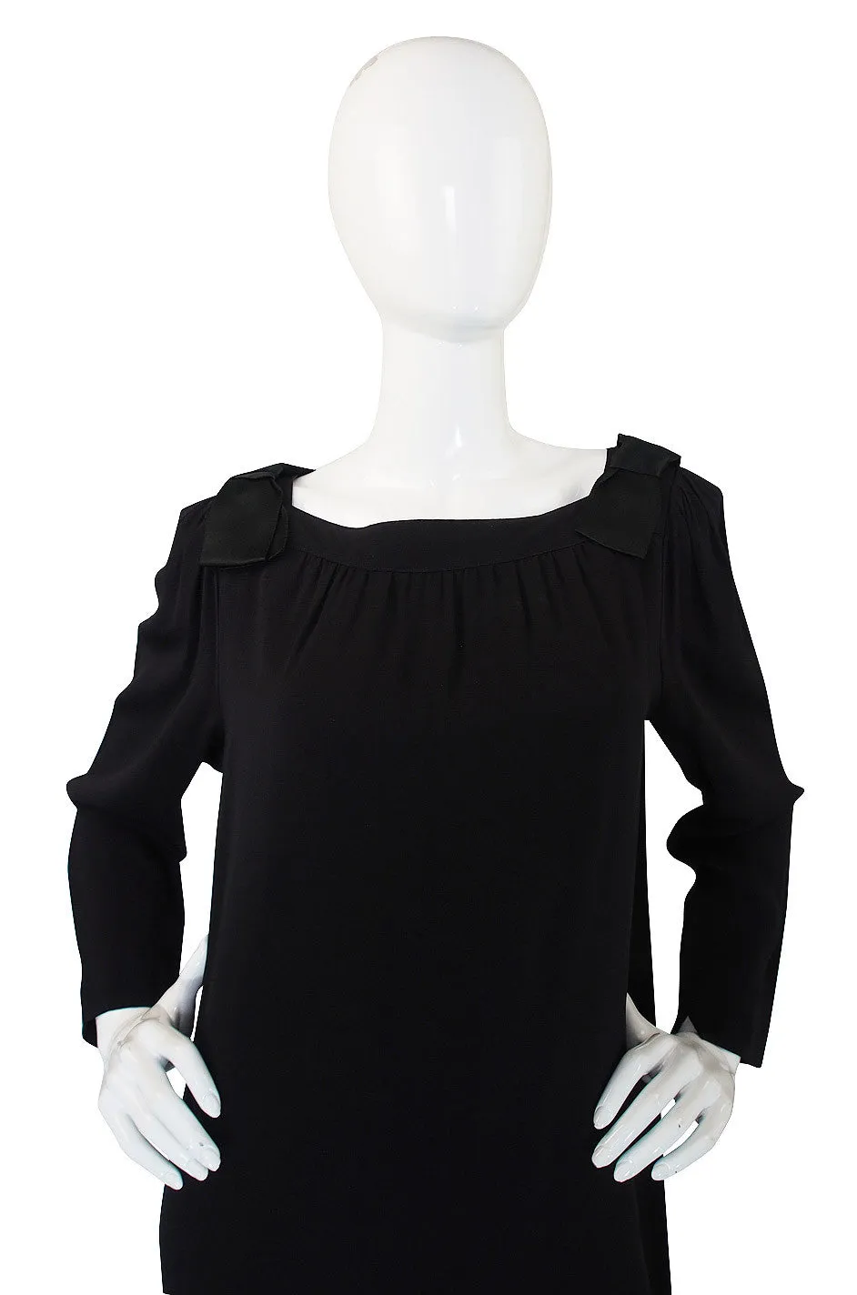 1960s Adele Simpson Chic Black Shift Dress