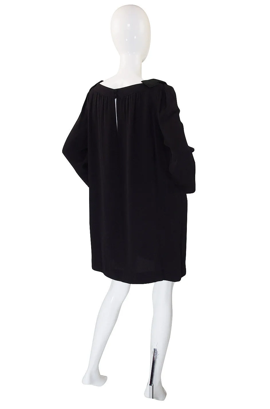 1960s Adele Simpson Chic Black Shift Dress