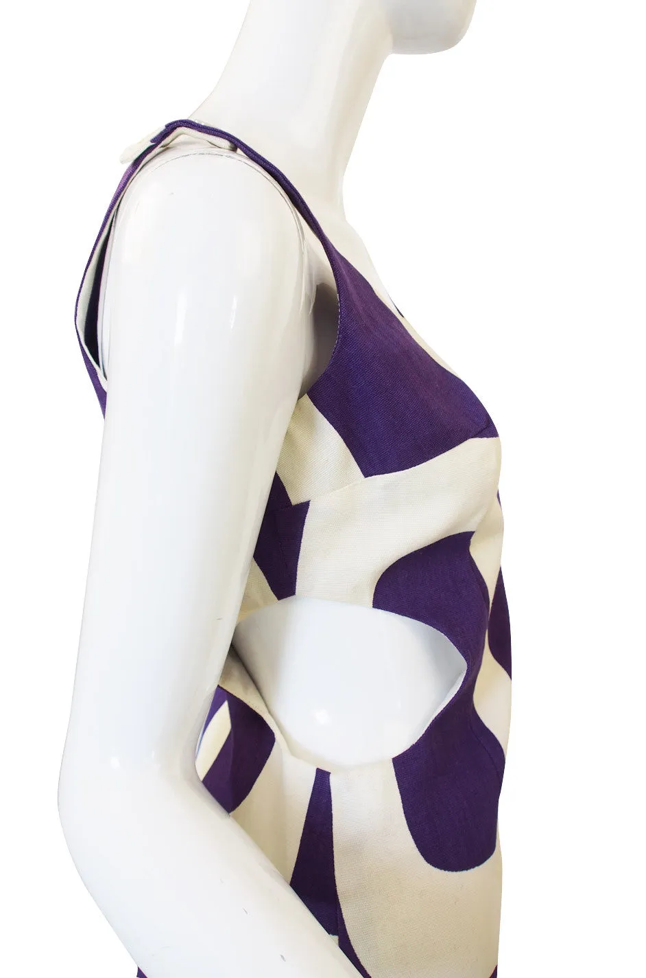 1960s Cut Out Mod Graphic Shift Dress