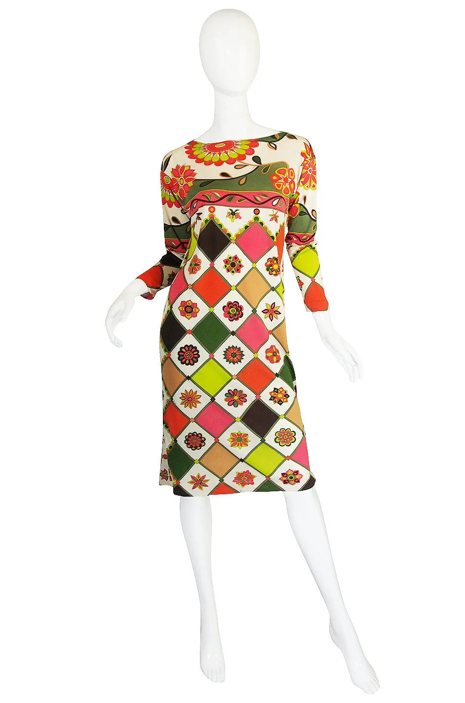 1960s Geometric & Floral Emilio Pucci Shift Dress