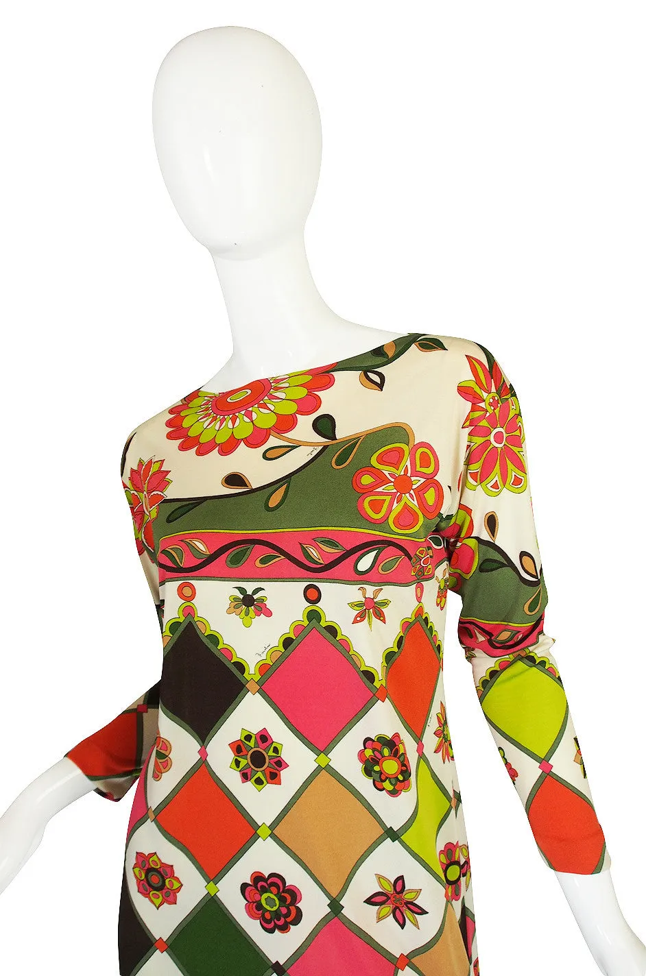 1960s Geometric & Floral Emilio Pucci Shift Dress