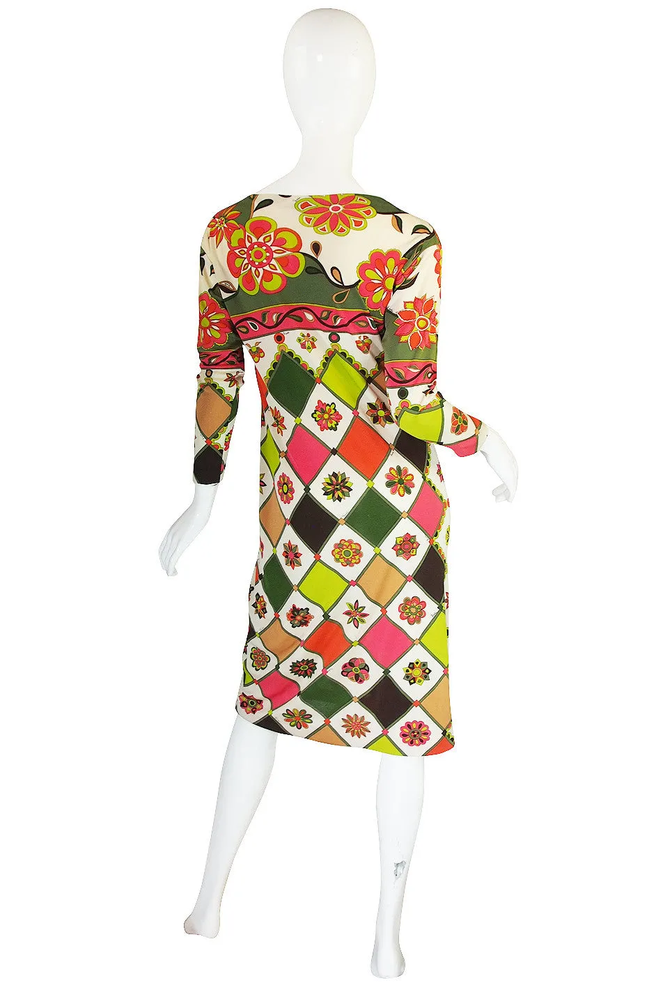 1960s Geometric & Floral Emilio Pucci Shift Dress