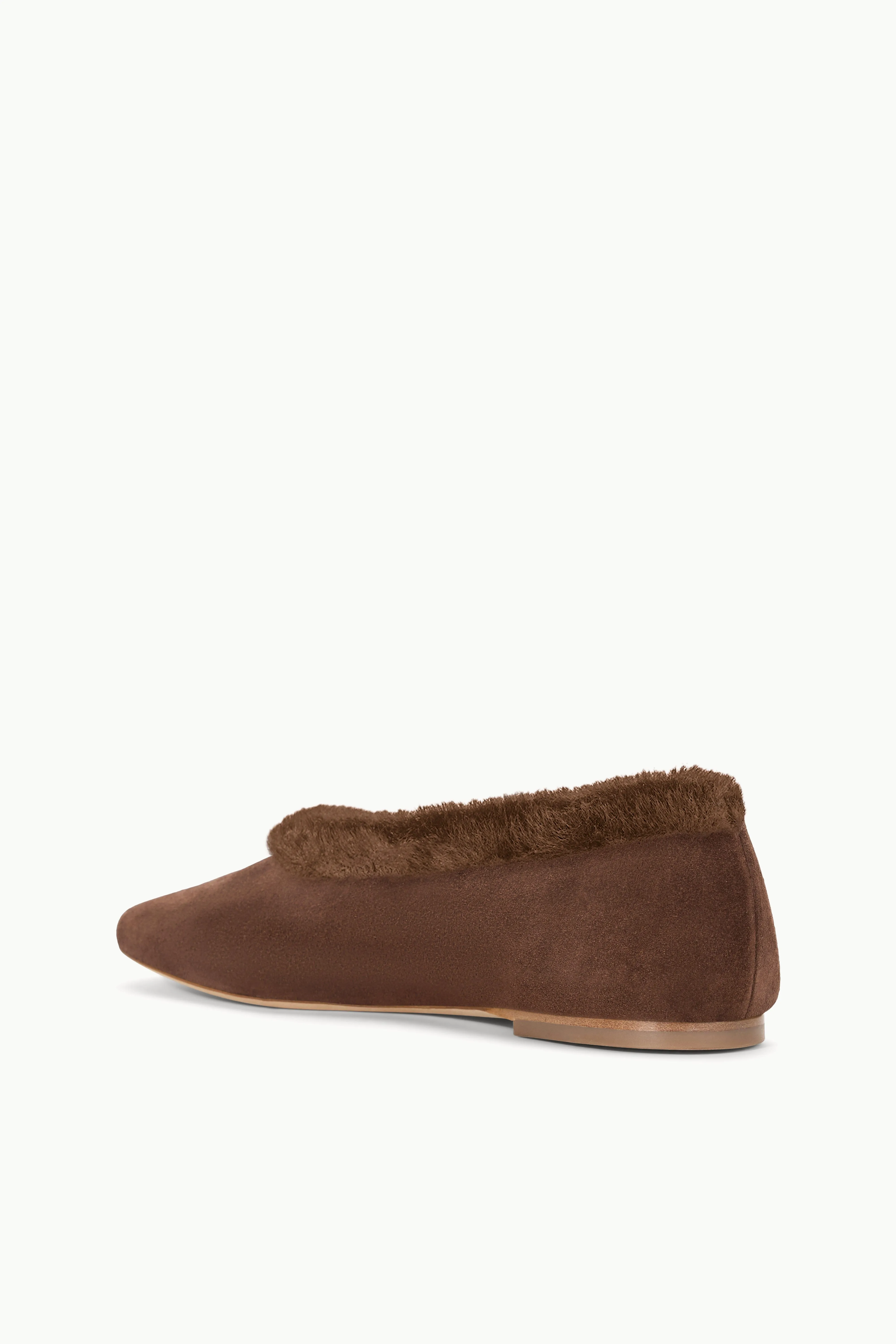 ALBA FAUX FUR TRIM BALLET FLAT | MAHOGANY