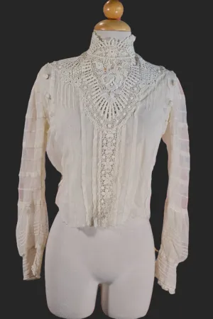 Antique Edwardian/Victorian Lace & Net Blouse, Study Prop Display