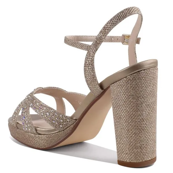 Ava 3.75" Glitter Heel | Silver, Champagne