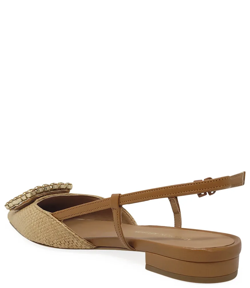 Beige Sling Back Flat