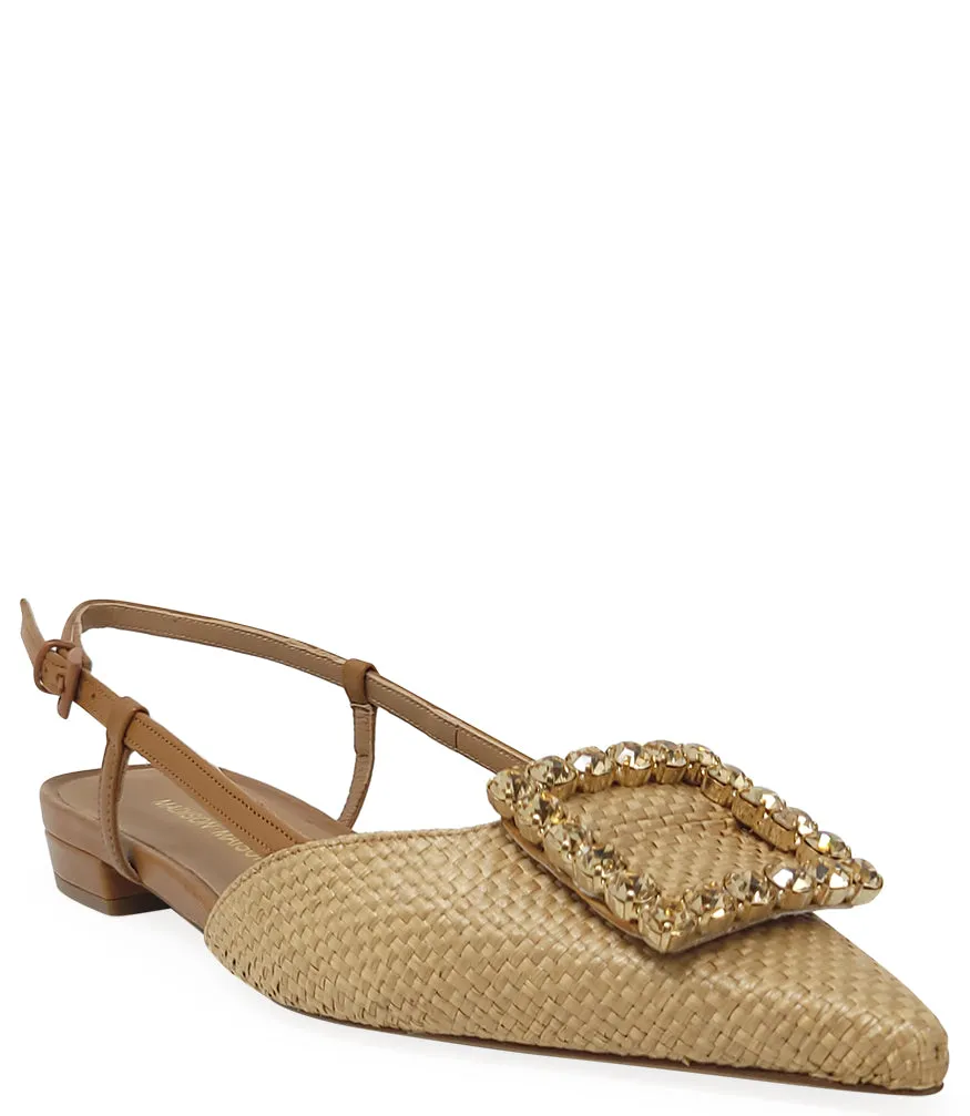 Beige Sling Back Flat