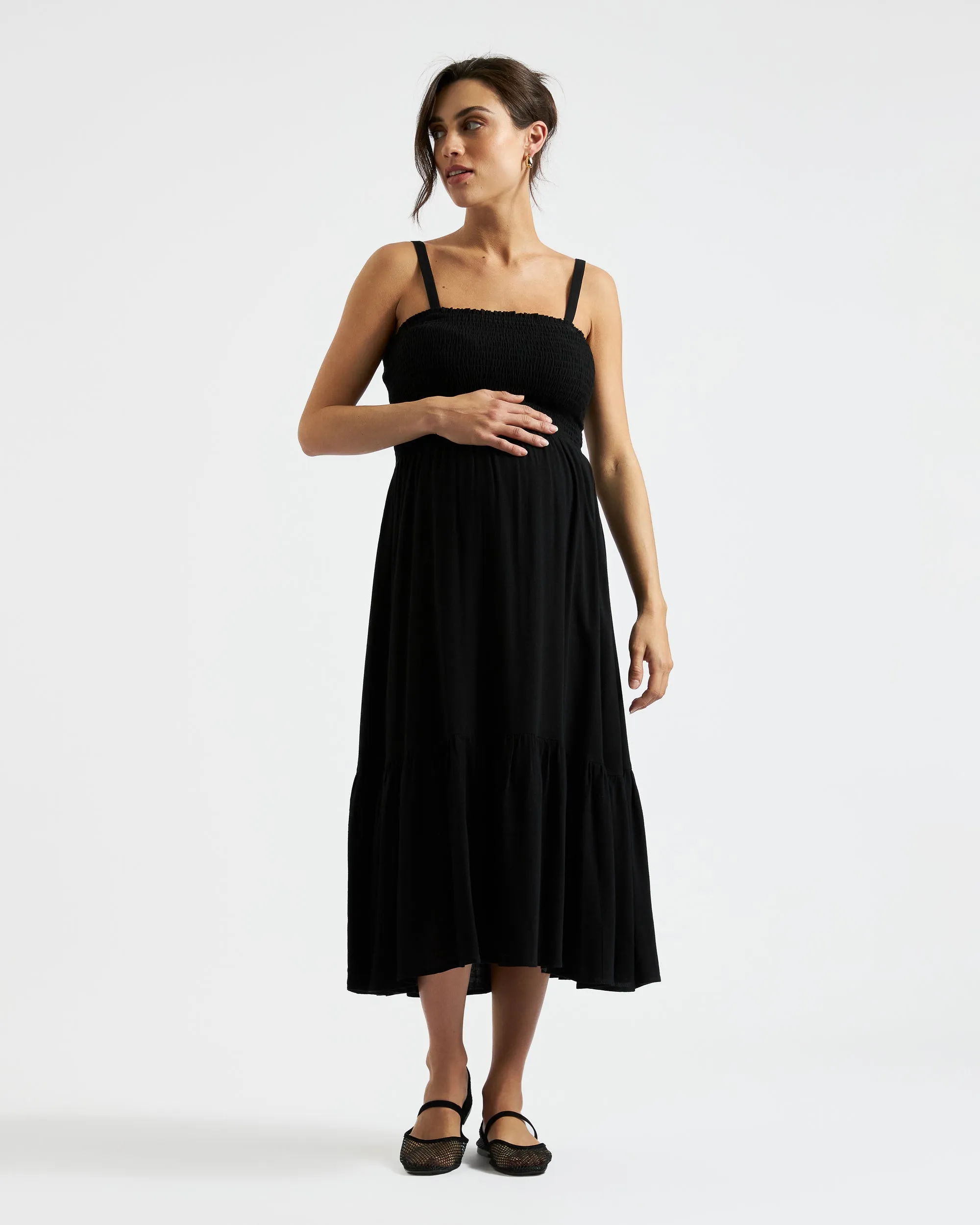 Blair Shirred Dress Black