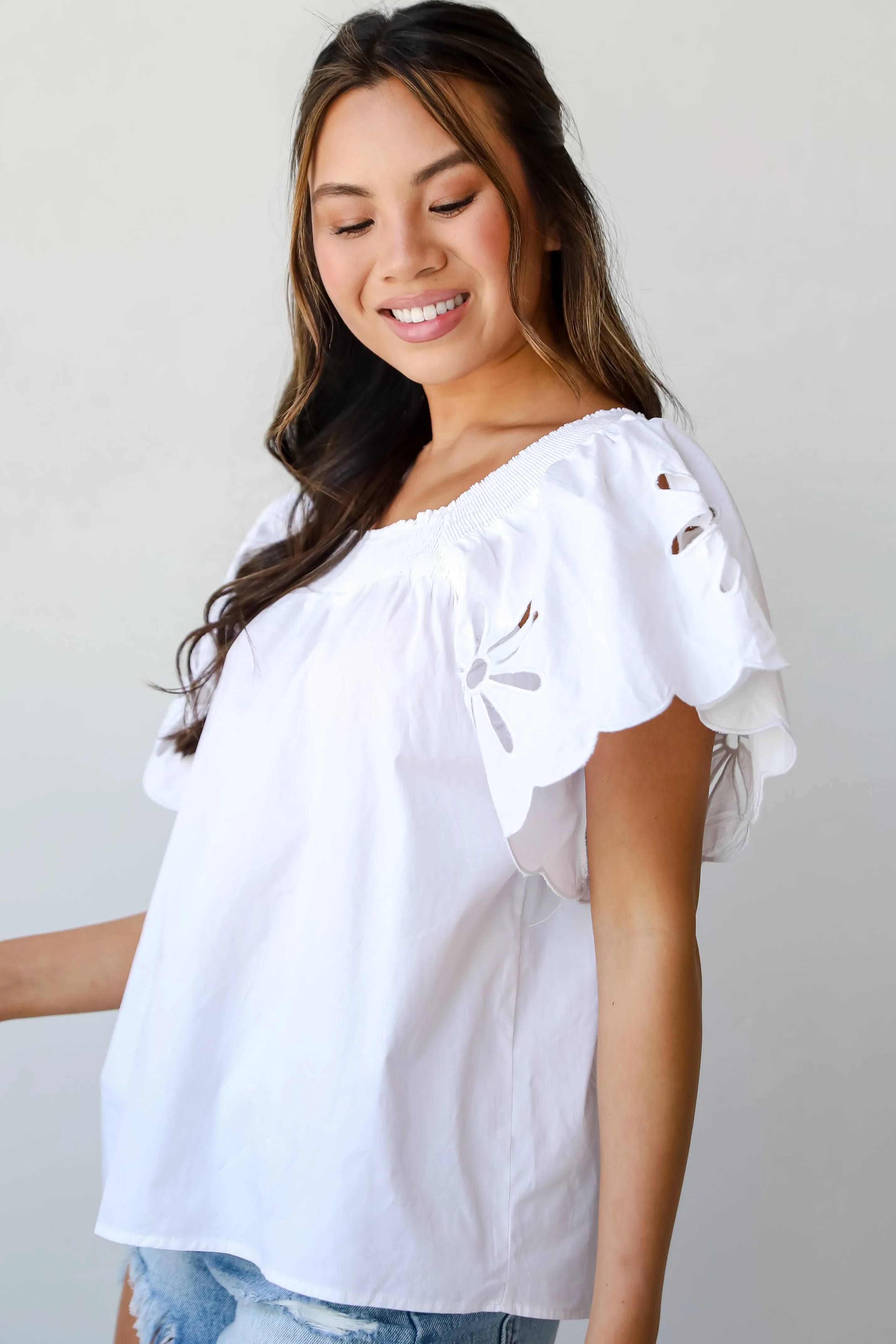 Blissful Afternoon Eyelet Blouse