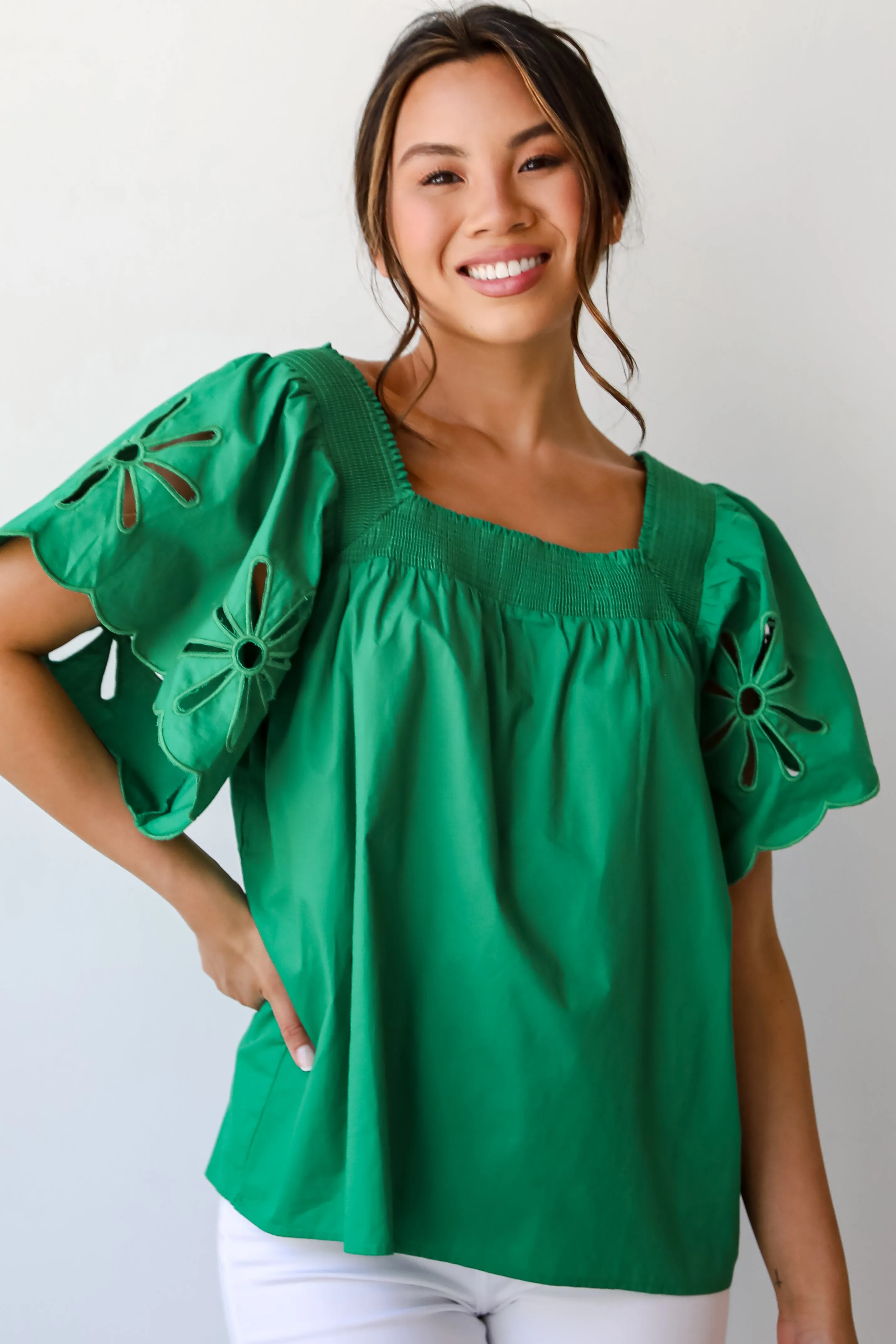 Blissful Afternoon Eyelet Blouse