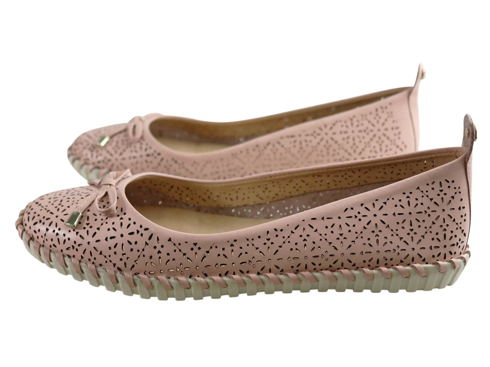 Bottero Hampshire Womens Comfort Leather Ballet Flats Made In Brazil