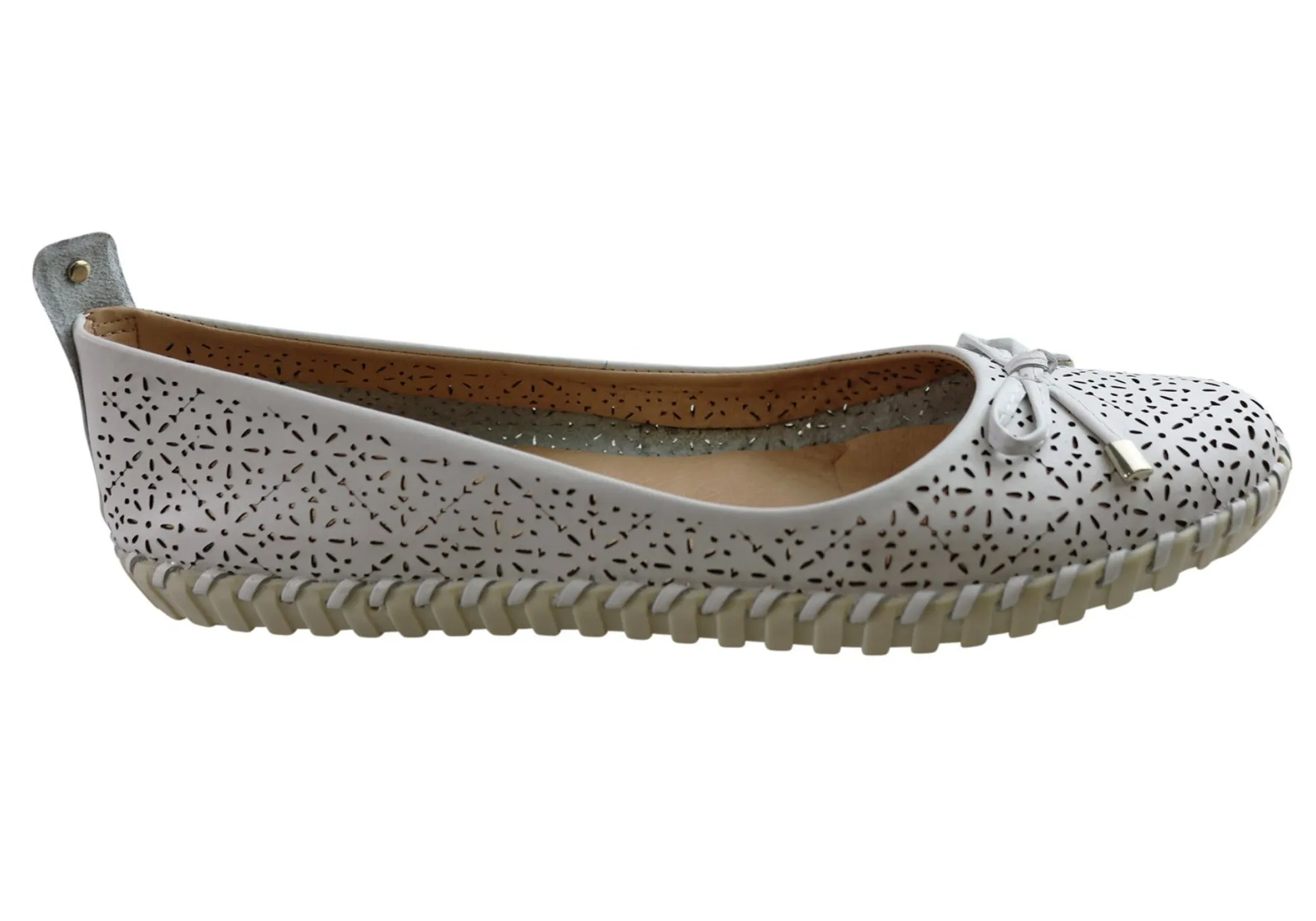 Bottero Hampshire Womens Comfort Leather Ballet Flats Made In Brazil