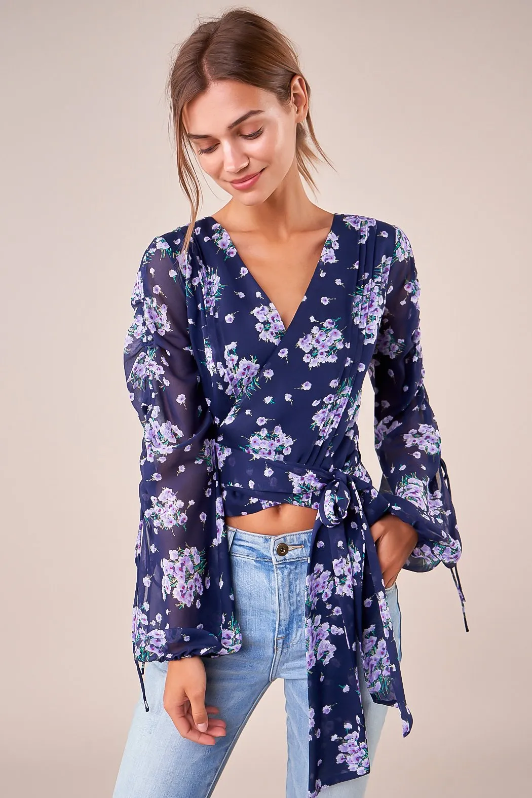 Bravado Floral Wrap Blouse