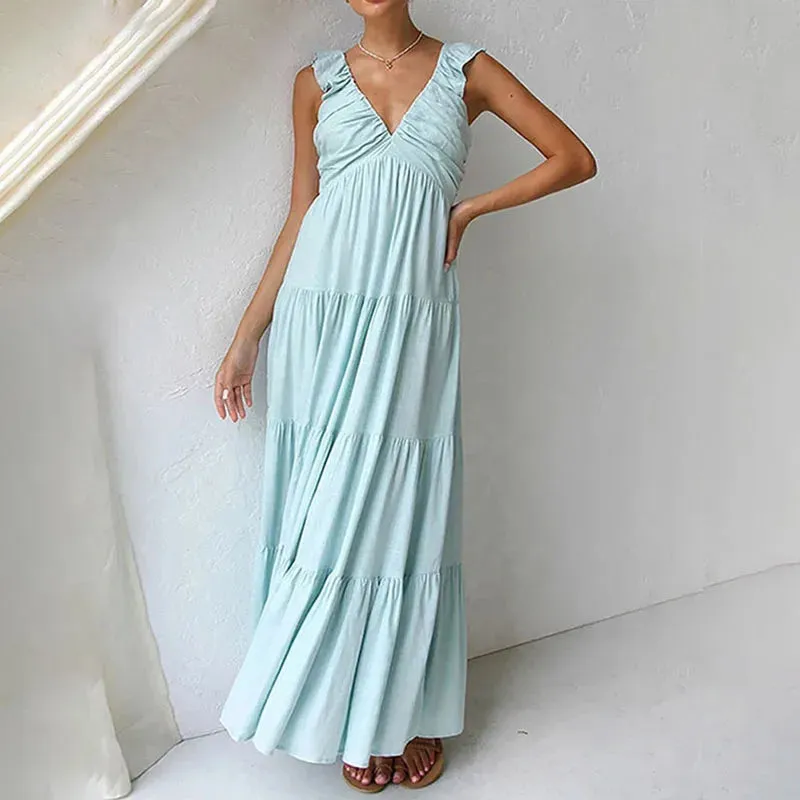 Celeste - Sleeveless maxi dress