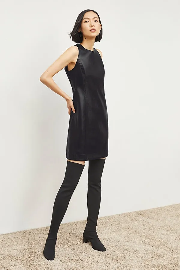 Chloe Dress - Vegan Leather :: Black