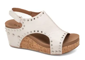 Corky's Carley Ivory Smooth Studded Wedge