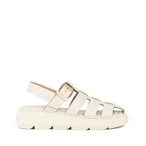 Elisa Beige Leather Chunky Sandals