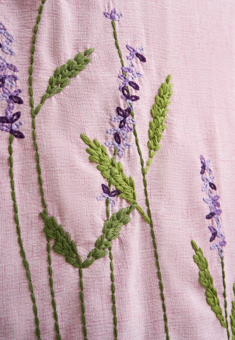 Esmeralda Lavender Embroidery Shift Dress