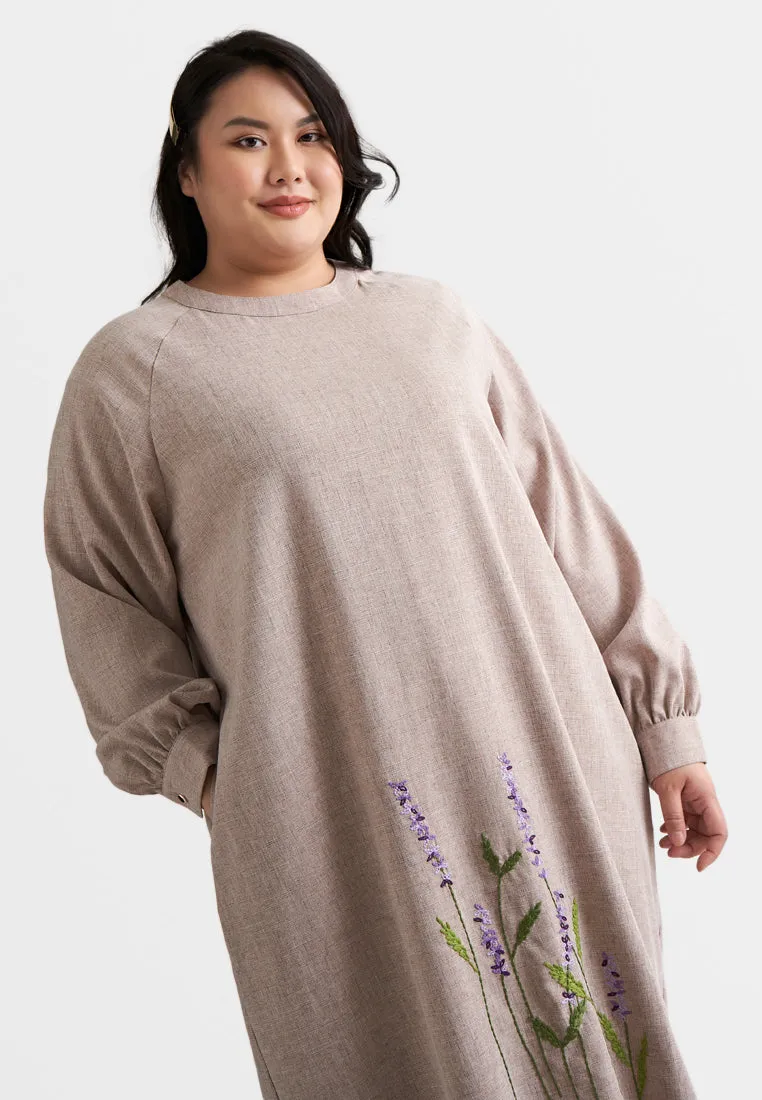 Esmeralda Lavender Embroidery Shift Dress