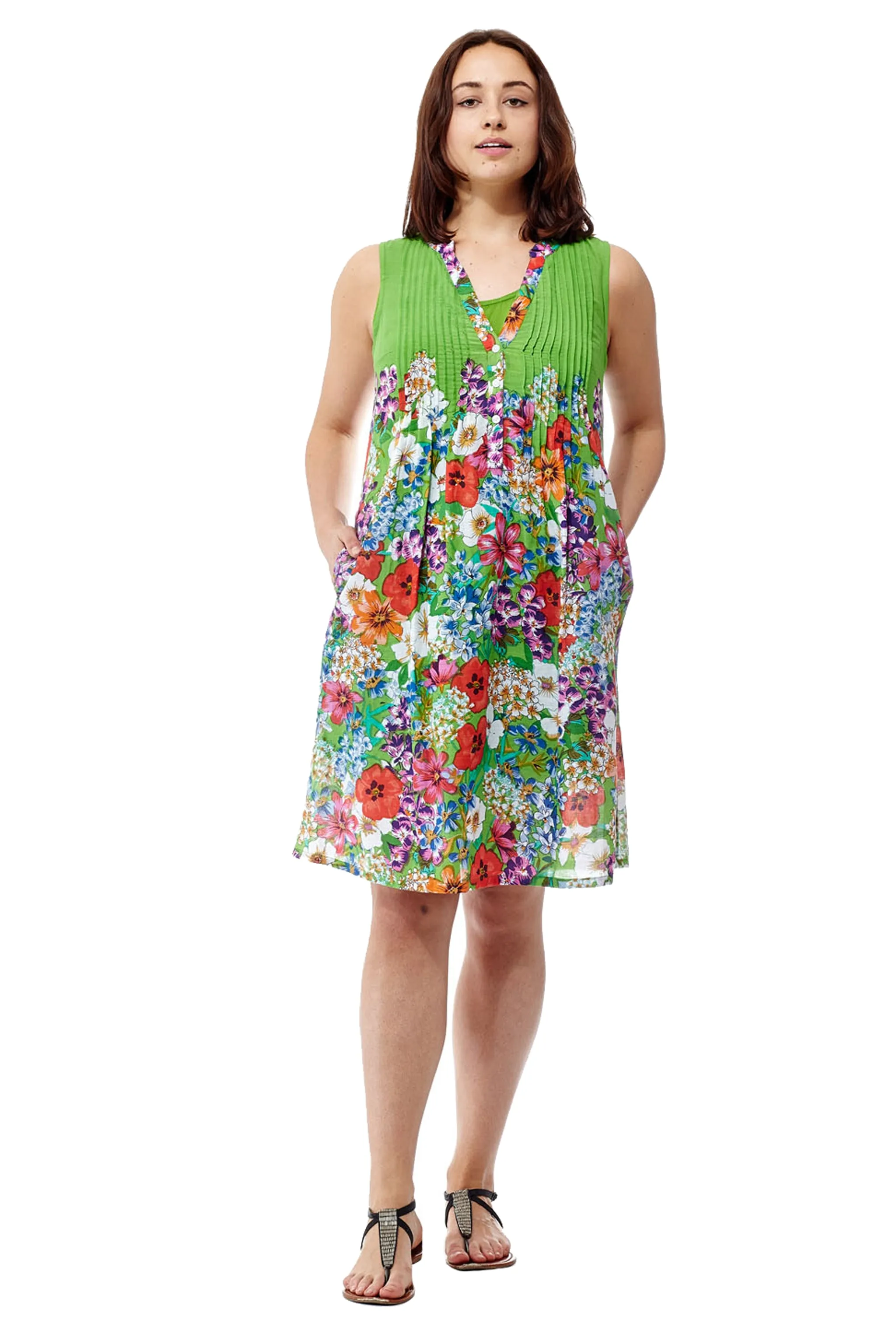 La Cera Sleeveless Short Floral Sundress