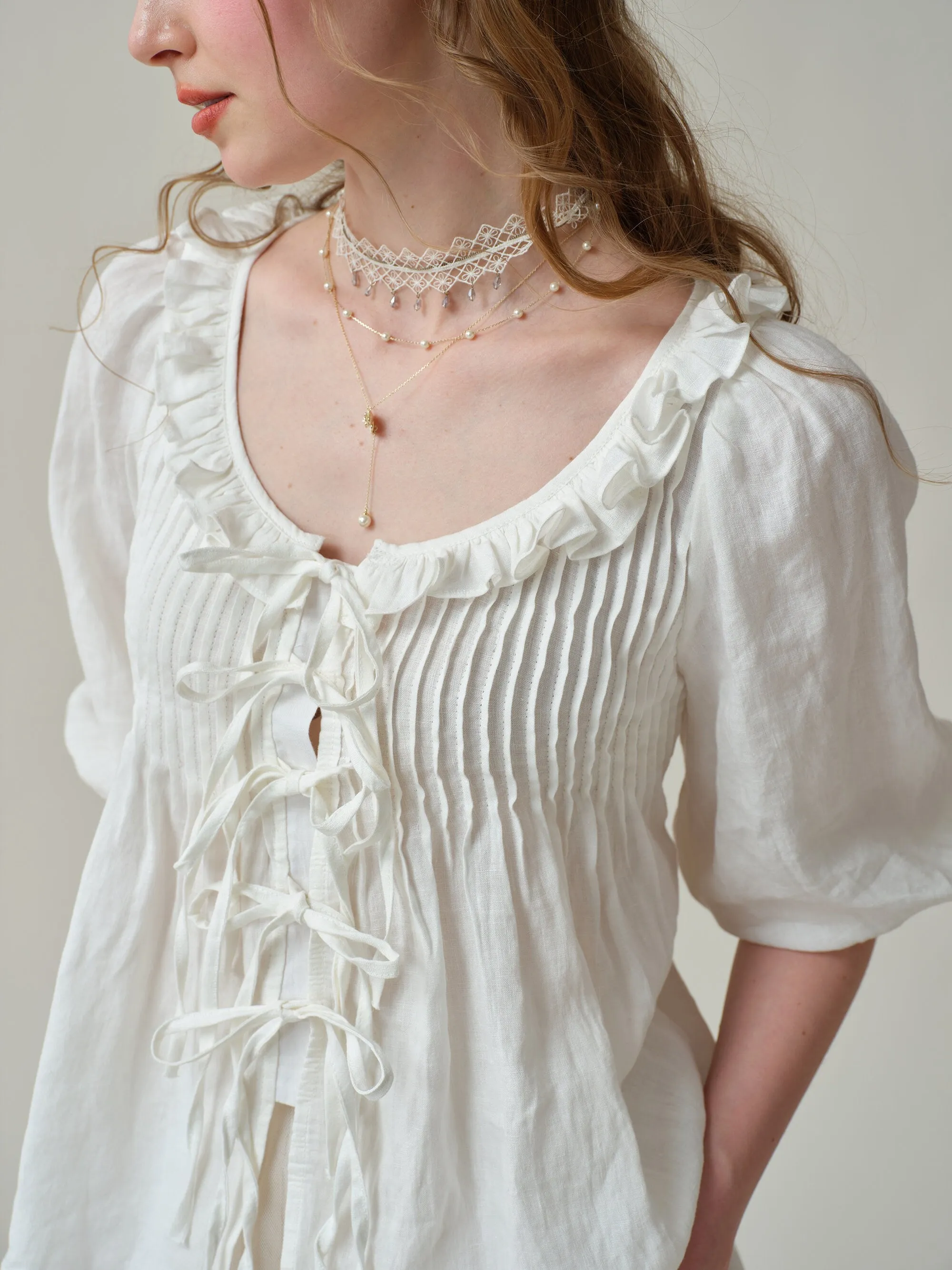 Louise 11 | handmade victorian vintage linen blouse