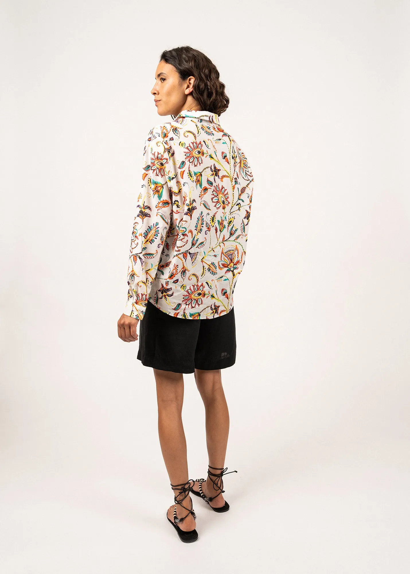 MARION - Printed Shirt With Long Sleeves | 100% Cotton (SUMMER IVORY)