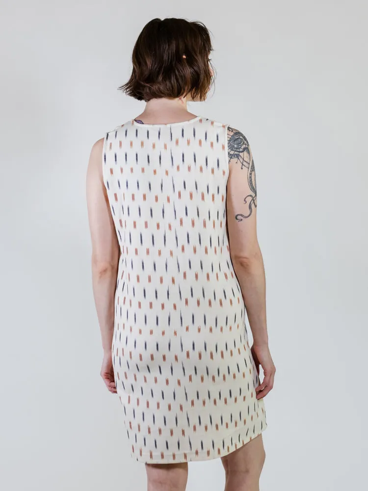 Milan Shift Dress - Ivory Ikat