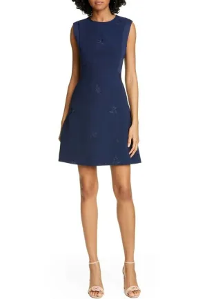 Navy Saahrad Shift Mini Dress