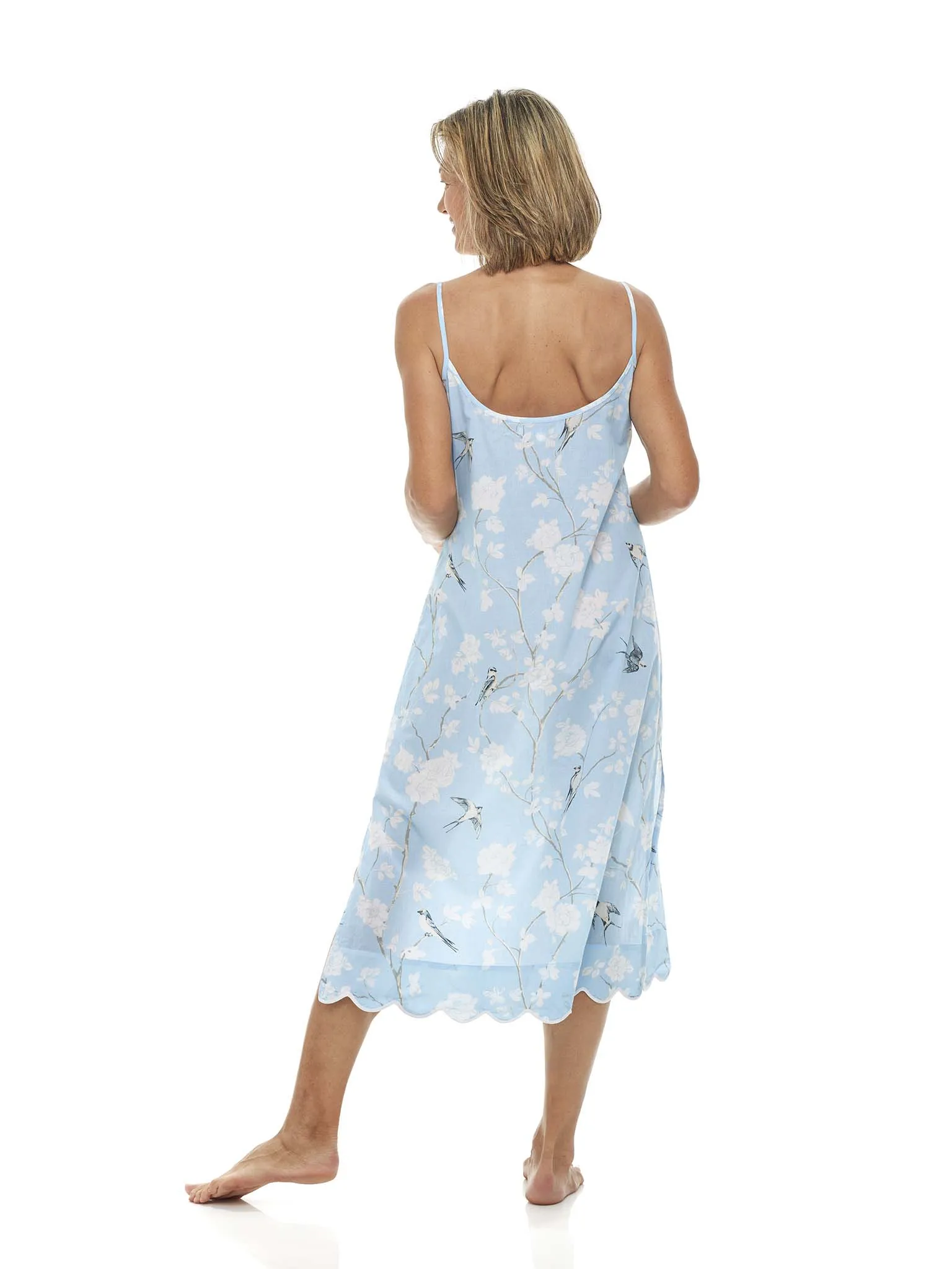 Pale Blue Gardenia Slip Nightgown