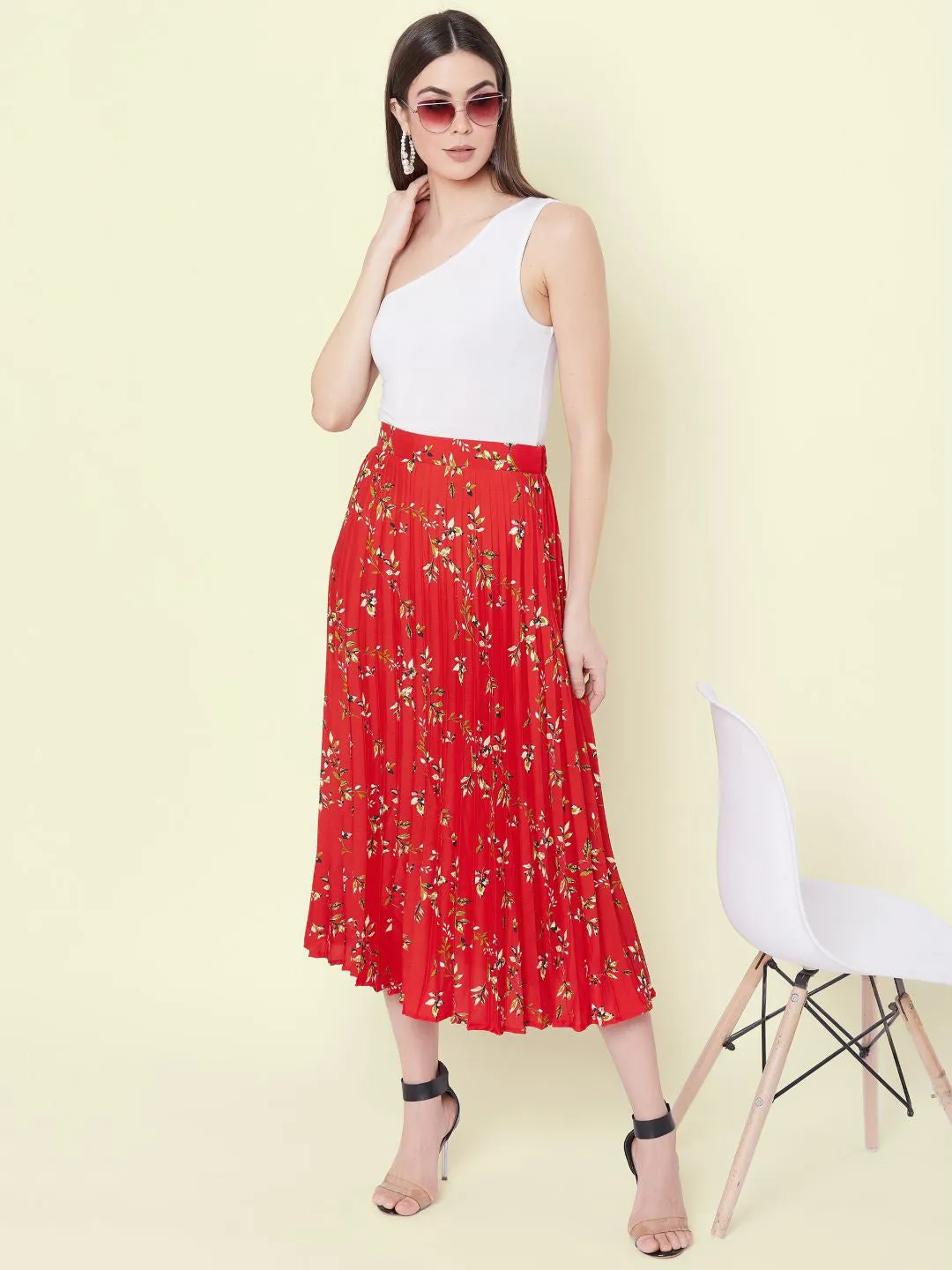 Pleated Midi Skirt