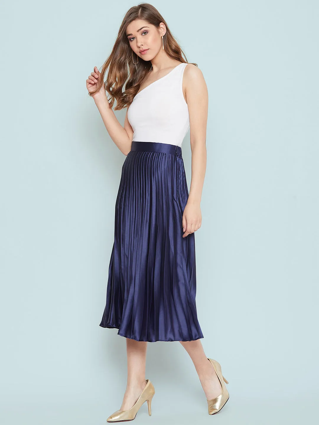 Pleated Midi Skirt