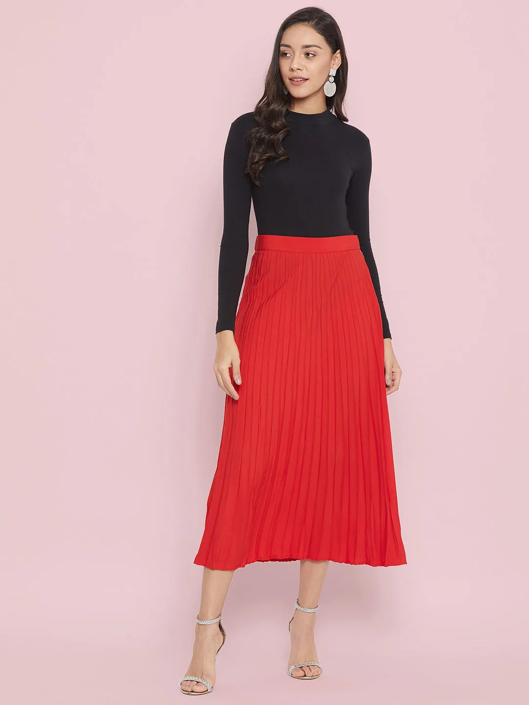 Pleated Midi Skirt