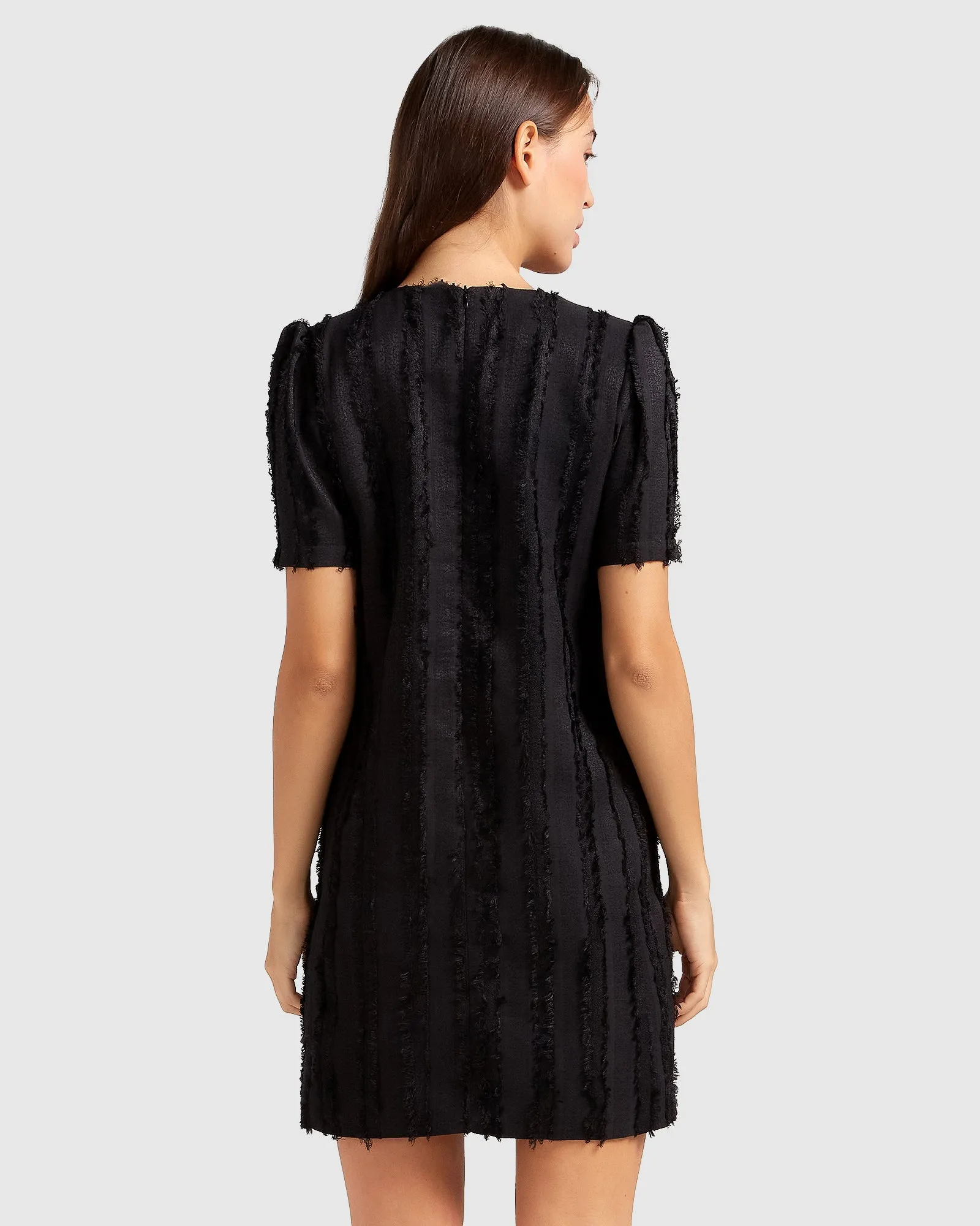 Star Child Textured Mini Dress - Black