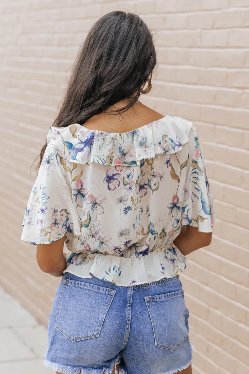 Steve Madden Cream Floral Print Brighton Top - FINAL SALE