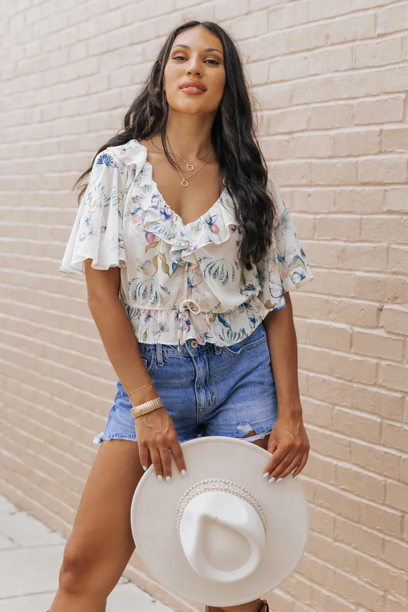 Steve Madden Cream Floral Print Brighton Top - FINAL SALE