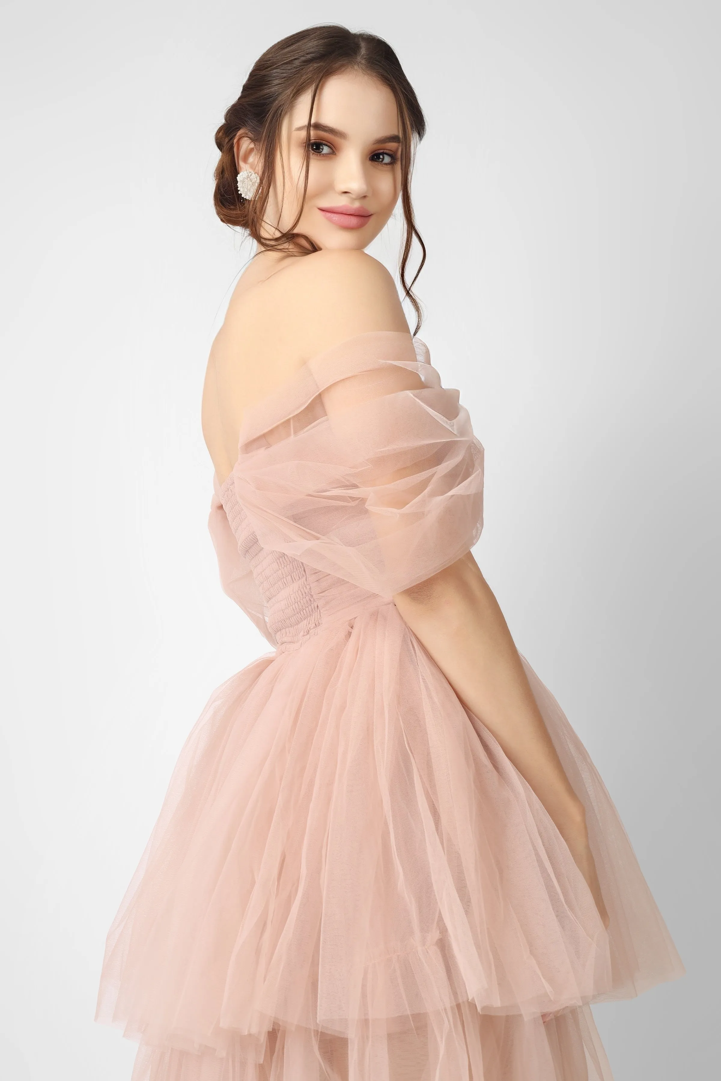 Sydney Pale Mauve Tulle Maxi Dress