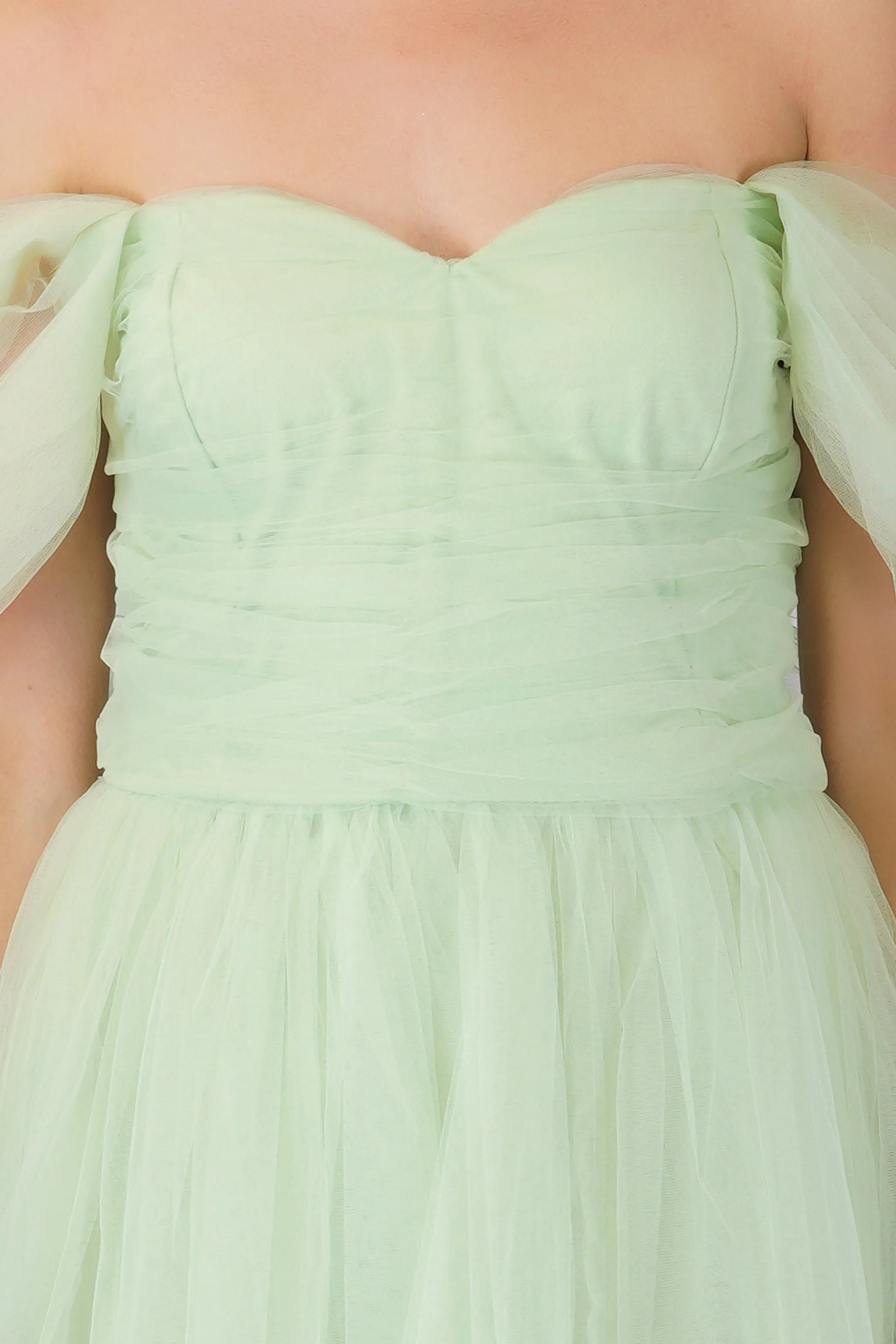 Sydney Sage Green Tulle Mini Dress