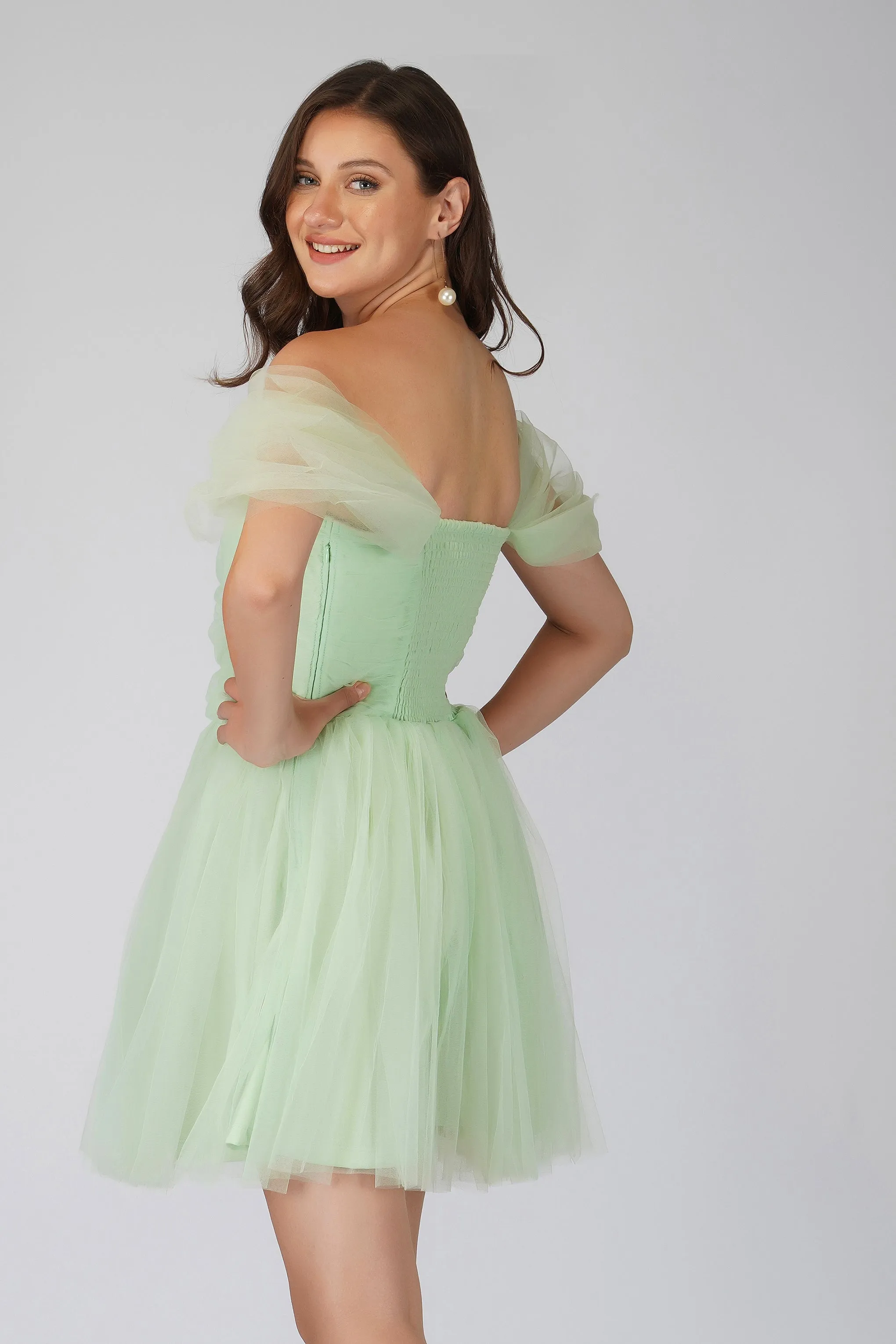 Sydney Sage Green Tulle Mini Dress