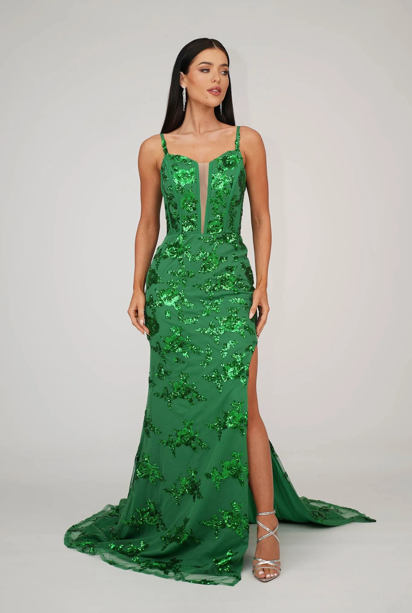 Tatiana Corset Gown - Bright Green (XS - Clearance Sale)