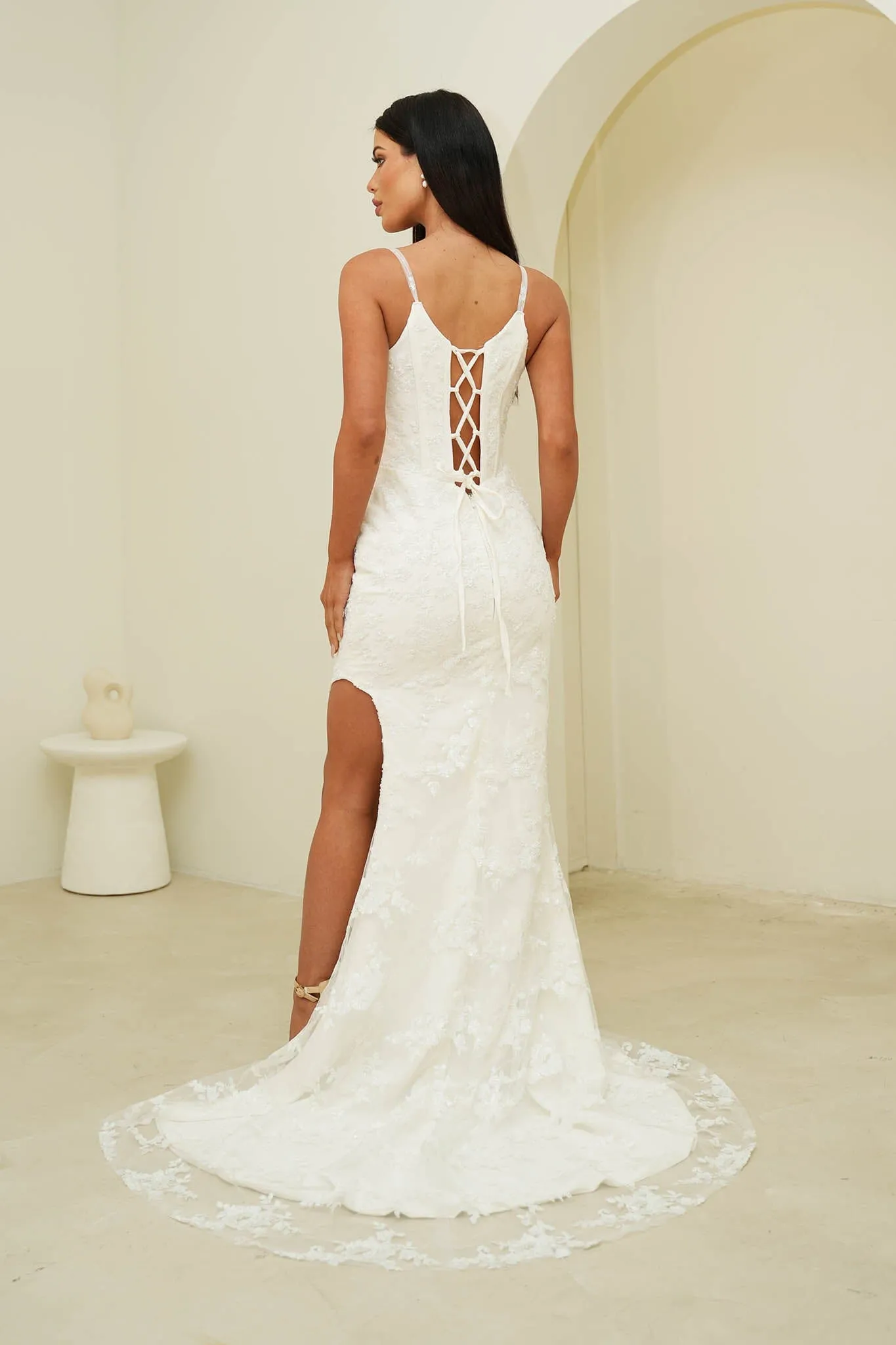 Tatiana Corset Gown - White (XS - Clearance Sale)