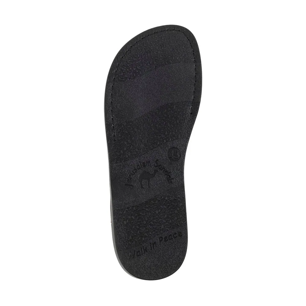 The Good Shepherd - Leather Toe Loop Slide | Black