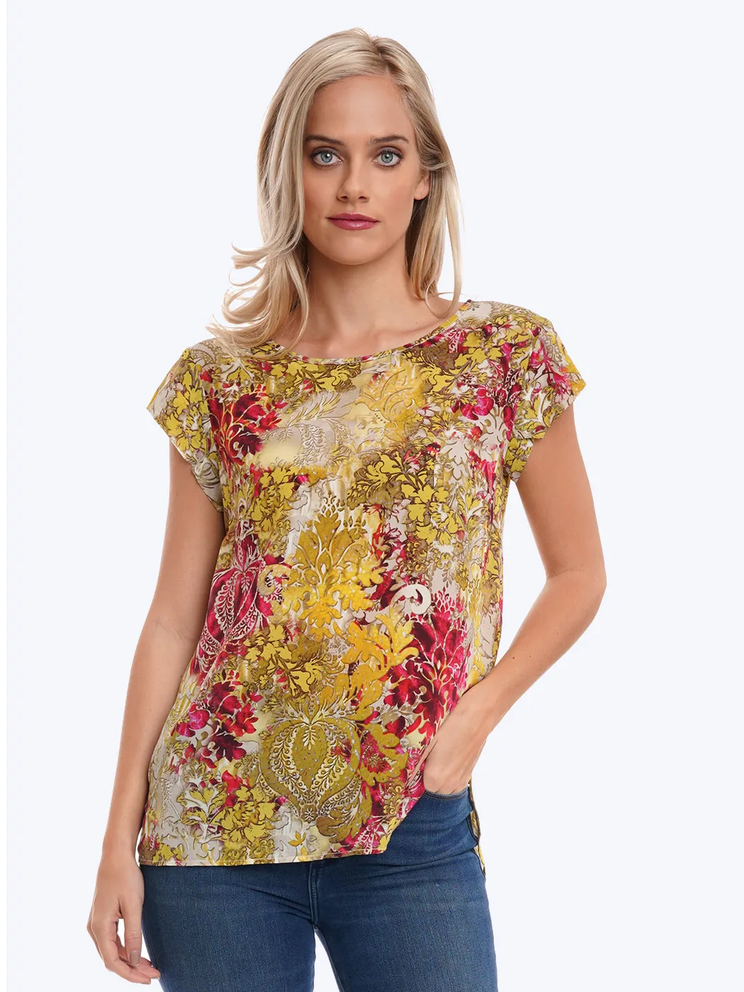 Tianello Bali Gold Washable Silk Ellie Blouse