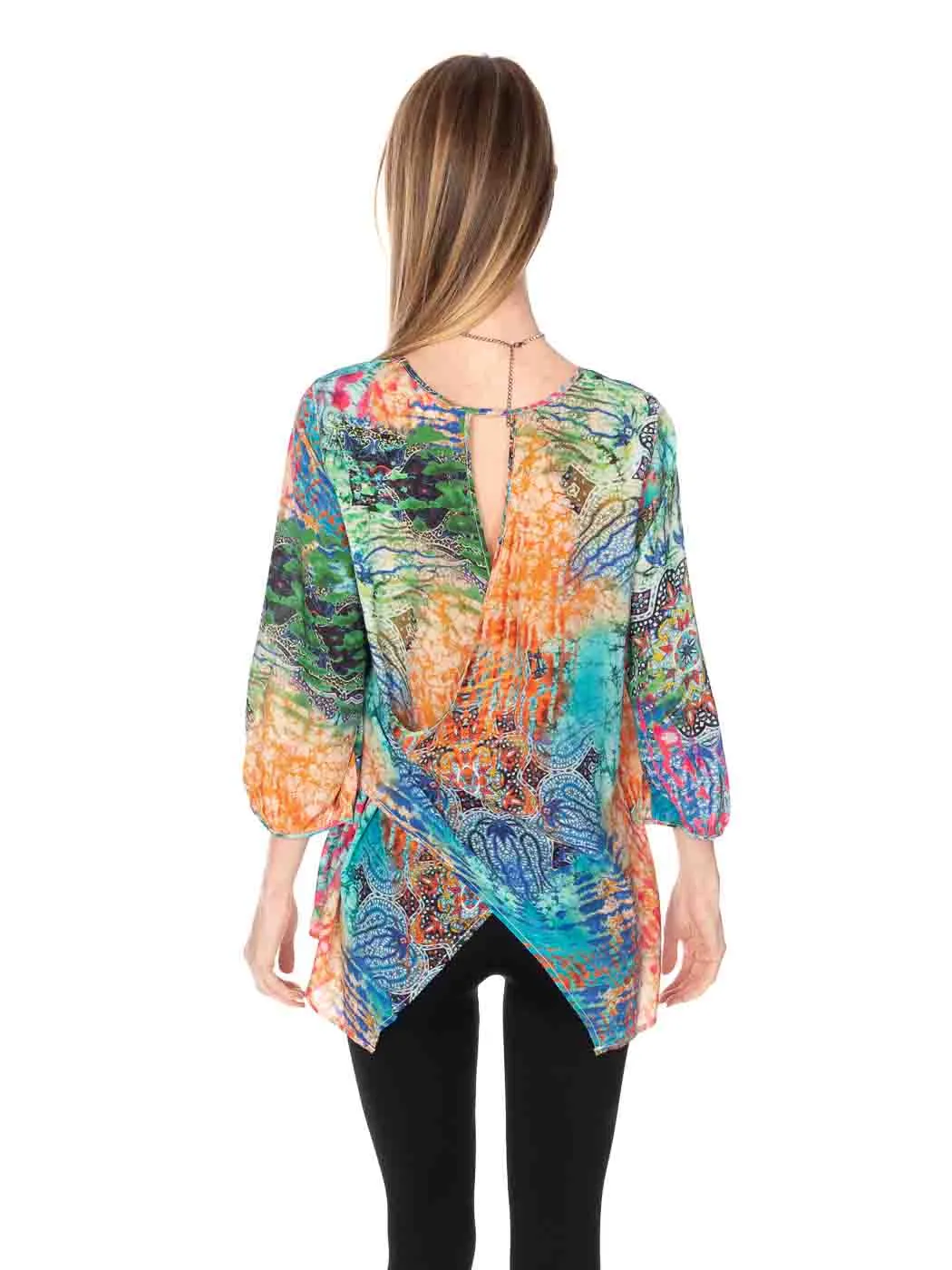 Tianello "Endura" Print Washable Silk "Bree" Blouse