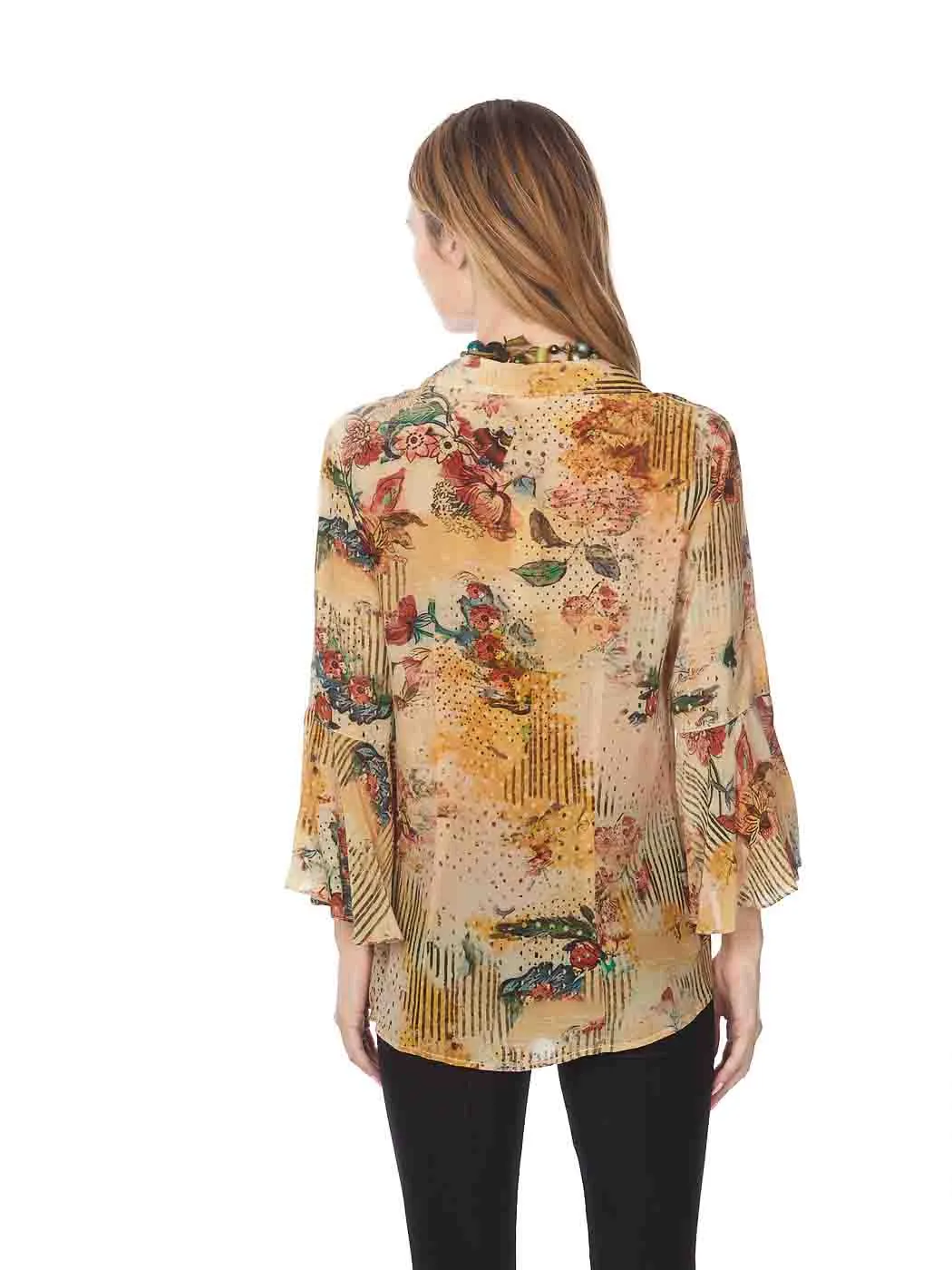 Tianello "Phelan" Print Washable Silk Print "Devesa" Blouse