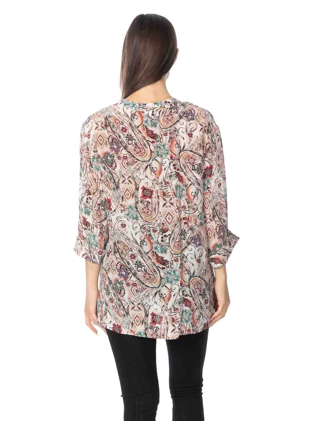 Tianello  "Unity" Print  Washable Silk "Diva' Blouse