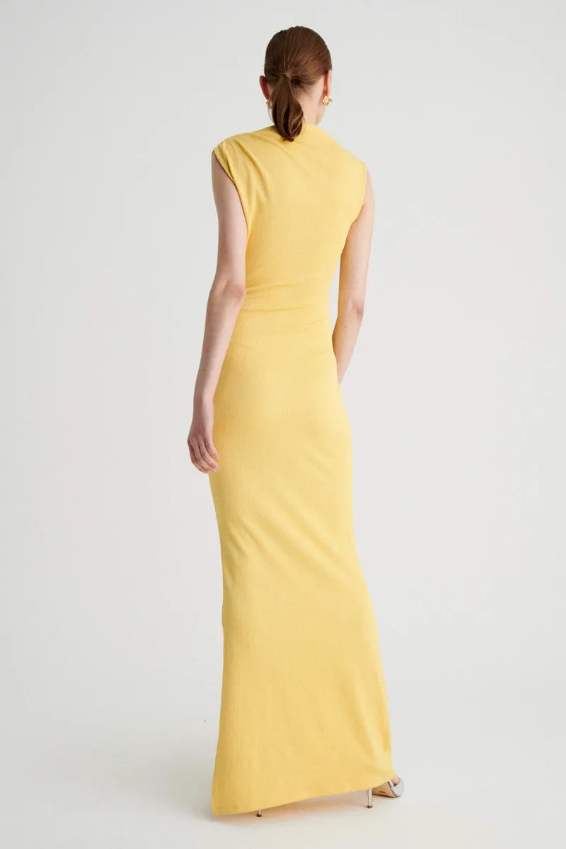 Vega Rouched Midi Dress - Butter